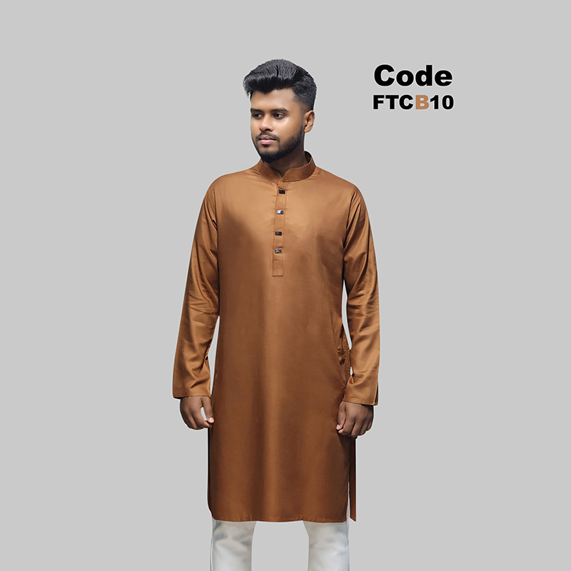Premium Chinigura Solid Panjabi > Brown